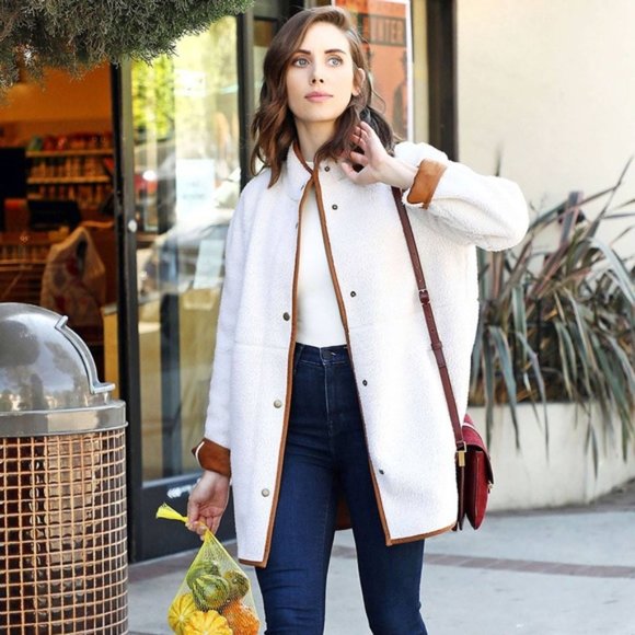 OLD NAVY Sherpa Coat Jacket Ivory Cream **RARE** XL - Picture 1 of 9